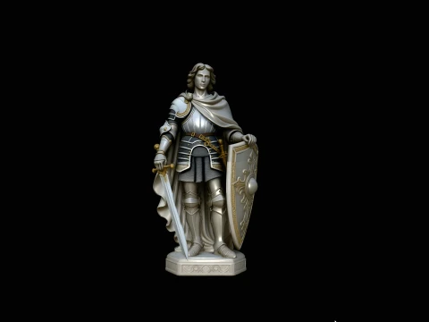 Warrior Saint Knight Statue Design 3 - 3D Print Model 3D Print Model