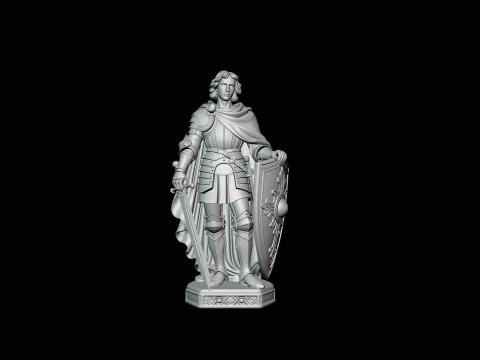 Warrior Saint Knight Statue Design 3 - 3D Print Model 3D Print Model