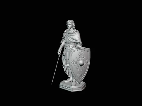Warrior Saint Knight Statue Design 3 - 3D Print Model 3D Print Model