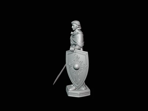 Warrior Saint Knight Statue Design 3 - 3D Print Model 3D Print Model