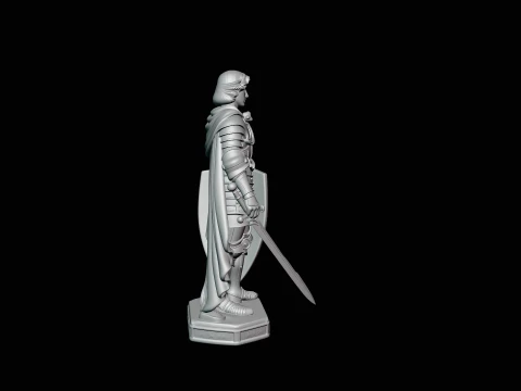 Warrior Saint Knight Statue Design 3 - 3D Print Model 3D Print Model