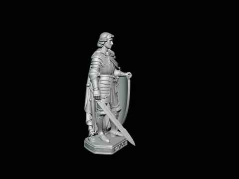 Warrior Saint Knight Statue Design 3 - 3D Print Model 3D Print Model
