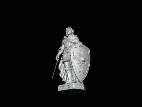 Warrior Saint Knight Statue Design 3 - 3D Print Model 3D Print Model