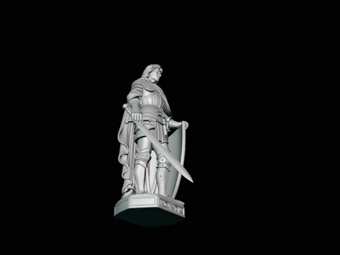 Warrior Saint Knight Statue Design 3 - 3D Print Model 3D Print Model
