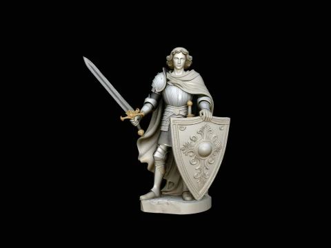 Warrior Saint Knight Statue Design 4 - 3D Print Model 3D Print Model