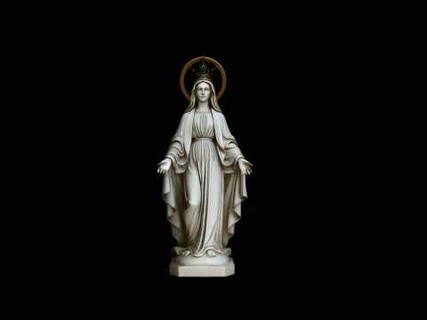 Crowned Madonna Statue Design 2 - 3D Print Model 3D Print Model