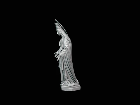 Crowned Madonna Statue Design 3 - 3D Print Model 3D Print Model