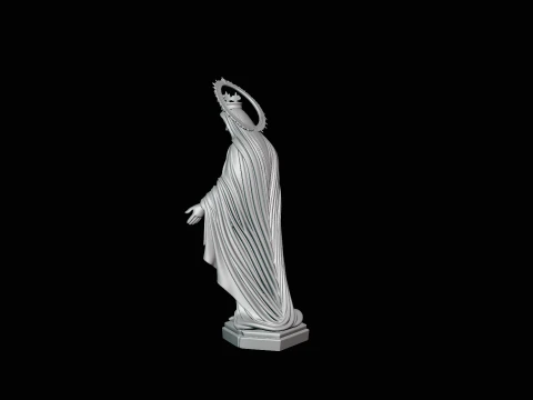 Crowned Madonna Statue Design 3 - 3D Print Model 3D Print Model