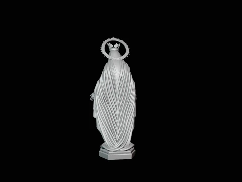 Crowned Madonna Statue Design 3 - 3D Print Model 3D Print Model