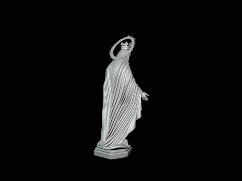 Crowned Madonna Statue Design 3 - 3D Print Model 3D Print Model