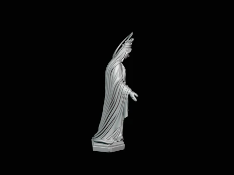 Crowned Madonna Statue Design 3 - 3D Print Model 3D Print Model