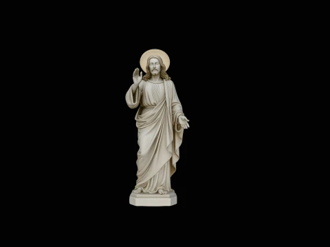 Blessing Christ Statue Design 1 - 3D Print Model Modello di stampa 3D