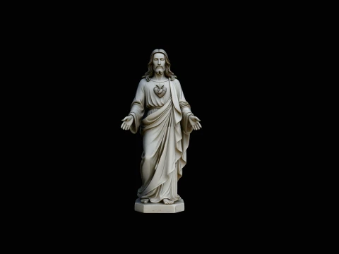 Sacred Heart of Jesus Statue Design 1 - 3D Print Model Modello di stampa 3D