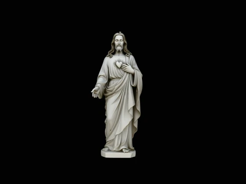 Sacred Heart of Jesus Statue Design 2 - 3D Print Model Modello di stampa 3D