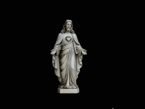 Sacred Heart of Jesus Statue Design 3 - 3D Print Model Modello di stampa 3D