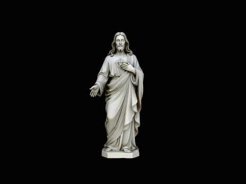 Sacred Heart of Jesus Statue Design 4 - 3D Print Model Modello di stampa 3D
