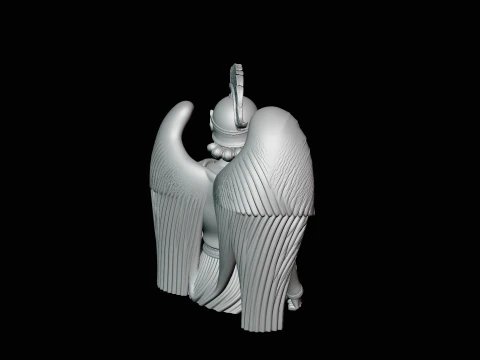 Armored Archangel Warrior Bust Statue Design 2 - 3D Print Model 3D Print Model