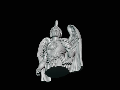 Armored Archangel Warrior Bust Statue Design 2 - 3D Print Model 3D Print Model