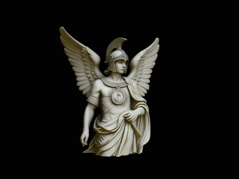 Armored Archangel Warrior Bust Statue Design 4 - 3D Print Model 3D Print Model