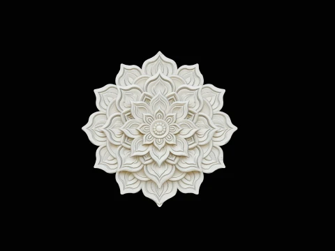 Mandala Lotus Flower Pendant Design 13 - 3D Print Model 3D Print Model