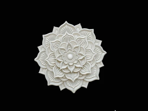 Mandala Lotus Flower Pendant Design 15 - 3D Print Model 3D 프린트 모델