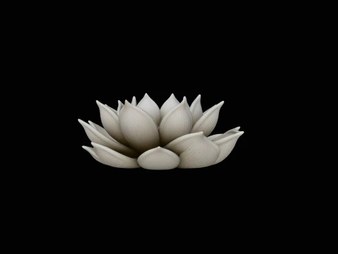 Lotus Flower Statue Design 1 - 3D Print Model Modello di stampa 3D