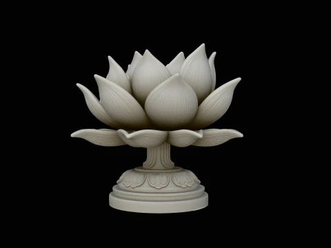 Lotus Flower Statue Design 2 - 3D Print Model Modello di stampa 3D