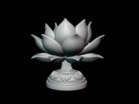 Lotus Flower Statue Design 2 - 3D Print Model 3D Print Model