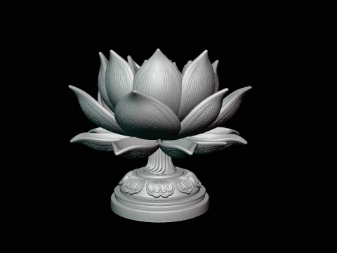 Lotus Flower Statue Design 2 - 3D Print Model 3D Print Model