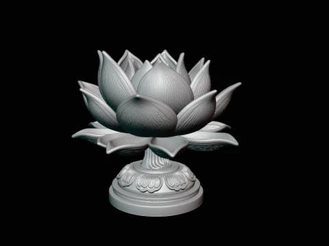 Lotus Flower Statue Design 2 - 3D Print Model 3D Print Model