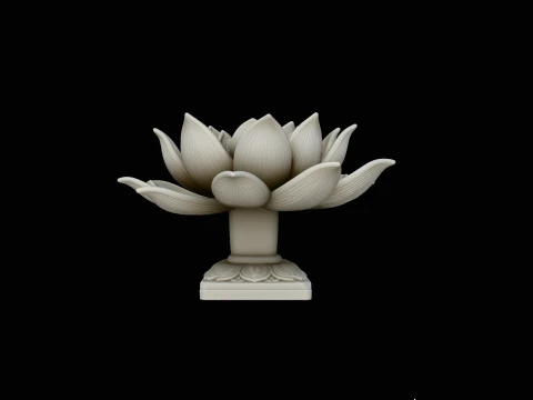 Lotus Flower Statue Design 3 - 3D Print Model Modello di stampa 3D