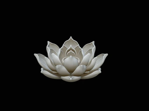 Lotus Flower Statue Design 4 - 3D Print Model Modello di stampa 3D