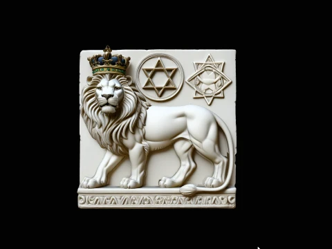 Lion of Judah Relief Plaque Design 3 - 3D Print Model 3D Print Model