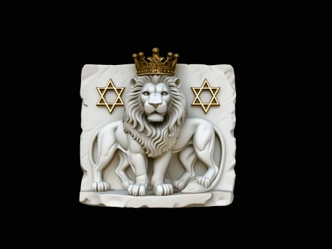Lion of Judah Relief Plaque Design 4 - 3D Print Model 3Dプリントモデル
