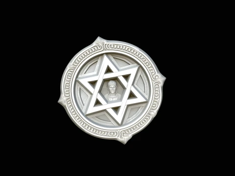 Star of David Medallion Pendant Design 1 - 3D Print Model 3D printmodel