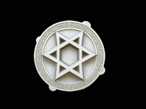 Star of David Medallion Pendant Design 2 - 3D Print Model 3D printmodel