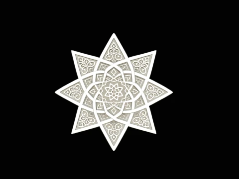 Islamic Geometric Star Medallion Pendant Design 2 - 3D Print Model 3D Print Model