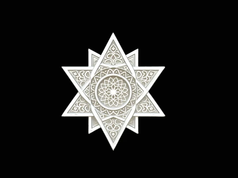 Islamic Geometric Star Medallion Pendant Design 4 - 3D Print Model 3D Print Model