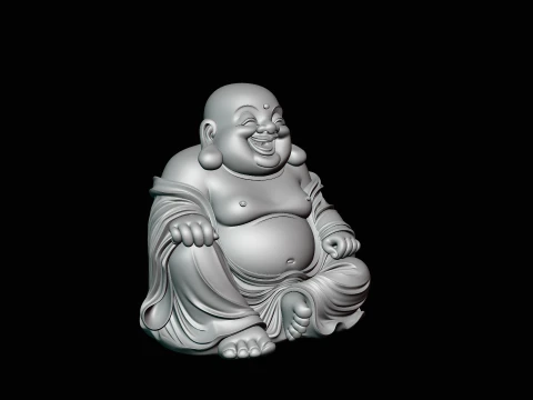 Laughing Buddha Statue Design 4 - 3D Print Model 3D Print Model