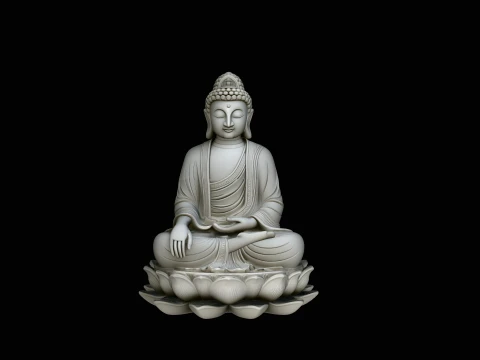 Lotus Heykeli Tasarımı 2 &Uuml;zerinde Oturan Buda - 3D Baskı Modeli 3D Baskı Modeli