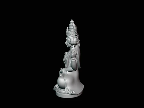 Lakshmi Goddess Statue Design 2 - 3D Print Model 3D Print Model