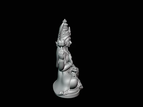 Lakshmi Goddess Statue Design 2 - 3D Print Model 3D Print Model