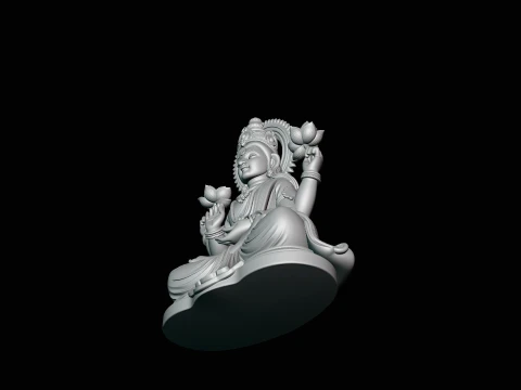 Lakshmi Goddess Statue Design 2 - 3D Print Model 3D Print Model