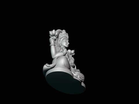 Lakshmi Goddess Statue Design 2 - 3D Print Model 3D Print Model
