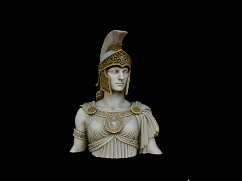 Athena Warrior Bust Pendant Design 3 - 3D Print Model 3D Print Model