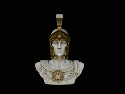 Athena Warrior Bust Pendant Design 4 - 3D Print Model 3D Print Model