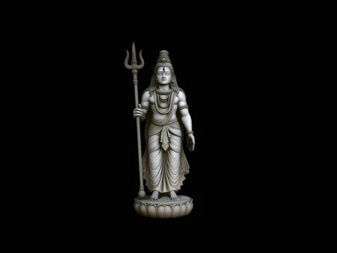 Shiva com design de est&aacute;tua de tridente 2 - modelo impresso 3D Modelo de Impressão 3D