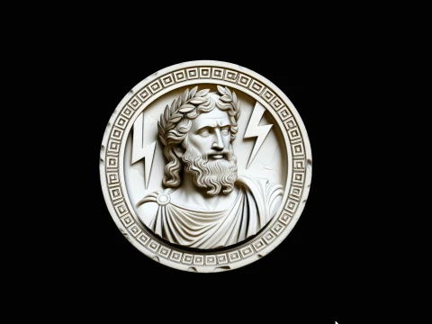Zeus Relief Medallion Pendant Design 4 - 3D Print Model 3D Print Model