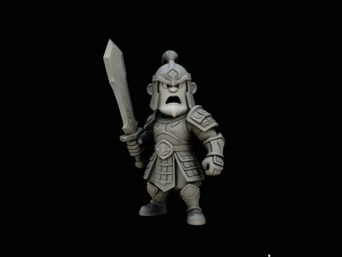 Chibi Zırhlı Savaş&ccedil;ı Heykeli Tasarımı 1 - 3D Baskı Modeli 3D Baskı Modeli