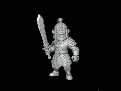 Chibi Armored Warrior Statue Design 1 - 3D Print Model 3D Print Model